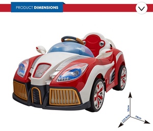 Batería de 12V para niños, grande, roja, manual, para montar en coche con música ligera - Product Image 6