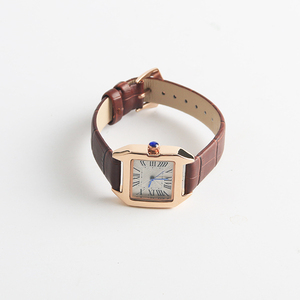 Di forma quadrata Delle Signore signore di modo da polso in pelle <span class=keywords><strong>vintage</strong></span> cinturino di vigilanza 16mm cuoio genuino della vigilanza del quarzo - Product Image 3