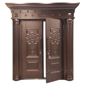 Porta di Sicurezza in Acciaio <span class=keywords><strong>a</strong></span> <span class=keywords><strong>Due</strong></span> <span class=keywords><strong>Ante</strong></span> di Alta Qualità per Ingresso Villa, Design Insonorizzato in Rame di Lusso - Product Image 1