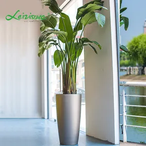 Leizisure Large Tall Tree Planting Plastic Ceramics Home Hotel Floor Outdoor Decoration Flower VaseとPot