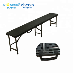 Allsome — banc pliable en rotin plastique noir, meuble de jardin d'extérieur, idéal pour le Camping - Product Image 4