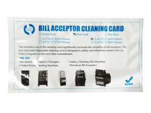 Enkele Note Banknote Verifier Cleaning Card Bill Acceptor/Validator Voorverzadigd Cleaning Card