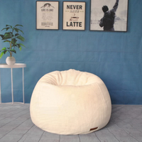 Sac de haricot rond en fourrure de lapin