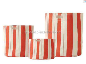 Giá Rẻ Và Bán Chạy Bộ Thùng Chứa Và Thùng Đựng Tròn Bằng Vải Bố In Tay 100% - Product Image 2