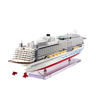 Length 100cm home decoration souvenir scale wooden boat model cruise boat model with lights YL009