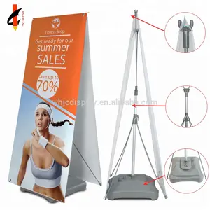 Double Side Outdoor Wind Resistant Water Base Promotion X Banner Stand