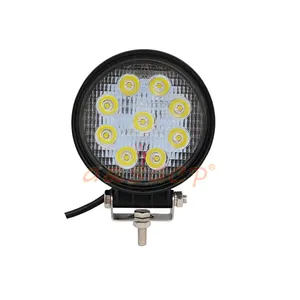 Atacado redondo 12v 24v 9led 4 polegadas 27w led luz de trabalho 18v led luz de trabalho