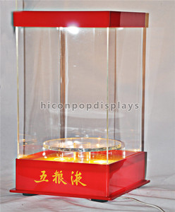 Qualité Personnalisé Marque Nom Éclairage Whisky Merchandising Acrylique Alcools de <span class=keywords><strong>Vin</strong></span> Vitrine - Product Image 1