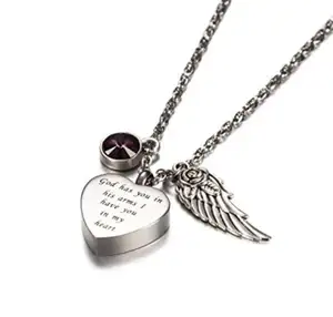 Cremation Jewelry Always in my heart Memorial Urn Necklace Ashes Keepsake Pendant