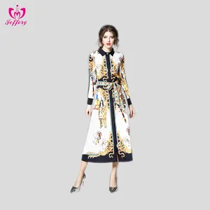 Retro Tòa Thời Trang Phương Tây Dresses Tên