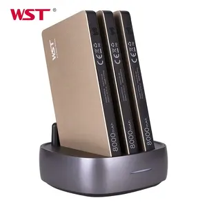 WST Bank daya stasiun Dok ponsel, casing logam USB-C mikro 8000mah portabel UNTUK RESTORAN