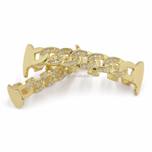 En <span class=keywords><strong>gros</strong></span> <span class=keywords><strong>Rappeur</strong></span> En Haut et En Bas En Laiton Dents Corps Bijoux Hip Hop hommes Or Bling Dents Grillz - Product Image 2