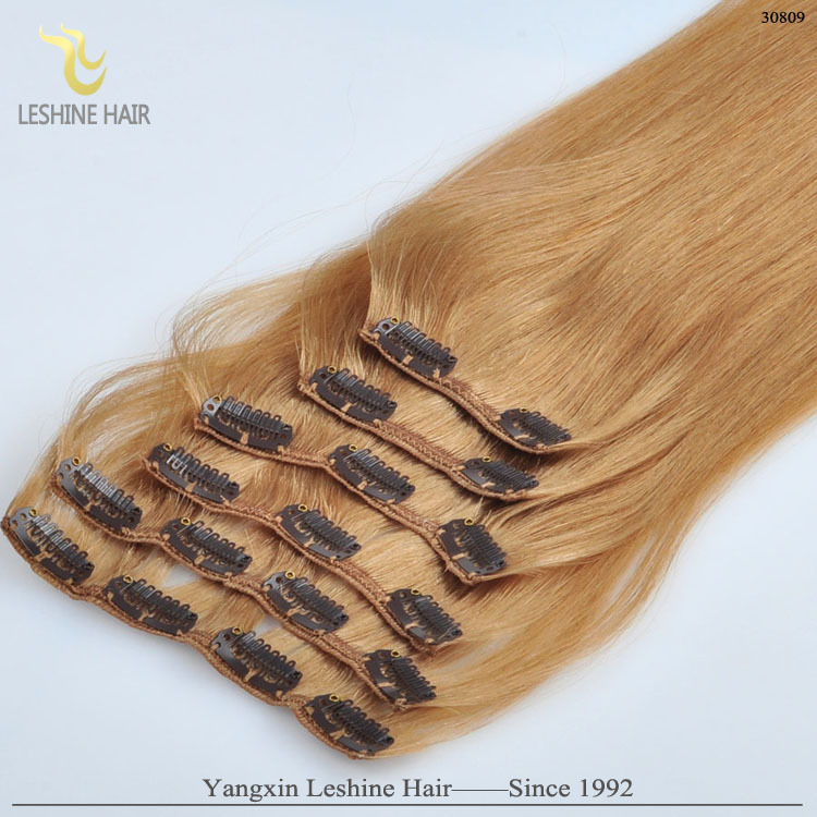 Top Qualité En Gros 100% Remy Clip Dans Extension de Cheveux Humains