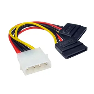 20CM 4pin Molex to 2 Dual SATA power Y splitter Adapter cable wire harness