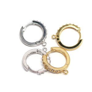 CZ7486 다이아몬드 지르콘 귀걸이 결과 18k 골드 실버 블랙 CZ 마이크로 파베 루프 링과 Huggie 후프 귀걸이 - Product Image 3