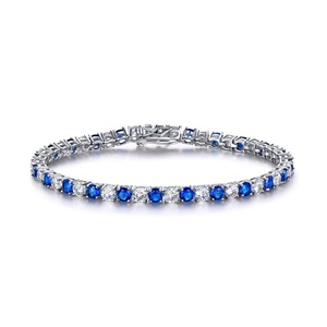 Pulsera de Zafiro Azul <span class=keywords><strong>Nano</strong></span> de Lujo para <span class=keywords><strong>Mujer</strong></span>, Plata de Ley 925, Joyería Romántica Clásica para Boda, Joyería Fina - Product Image 5