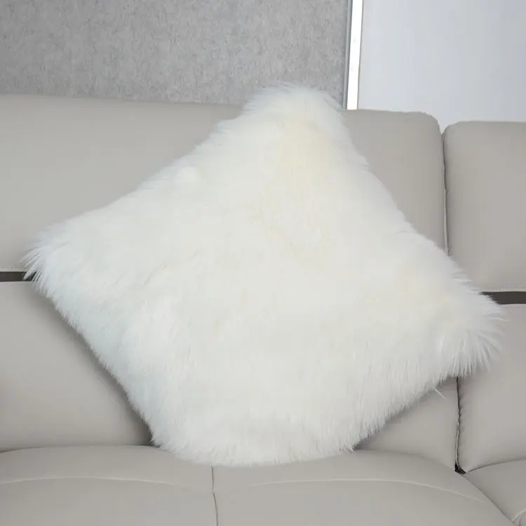 Faux fur cuscino rafforzare capelli lunghi cuscino copre la pelle di pecora cuscino casi