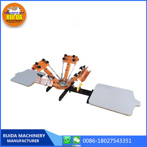 Tốt quality4 màu bù đắp máy in lụa màn hình máy in TỰ LÀM bé quần áo T-Shirt phẳng bề mặt hàng may mặc máy in - Product Image 3