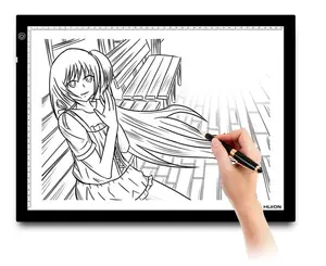 HUION A3 ציור מקרן לוח גרפי ציור Tablet LED אור כרית