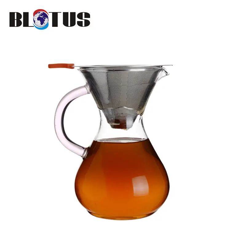 Chinese Made Stainless Steel Manual Drip Glass Coffee Maker