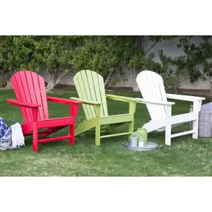 Silla de madera adirondack plegable colorida para exteriores, estilo americano, de alta calidad