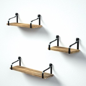 De hierro <span class=keywords><strong>y</strong></span> de almacenamiento de <span class=keywords><strong>madera</strong></span> libro de la exhibición de estante de <span class=keywords><strong>pared</strong></span> - Product Image 3