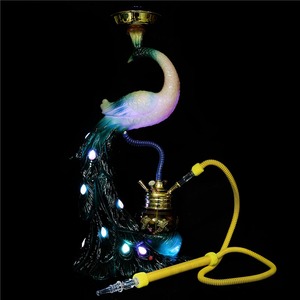 China Suppliers Star Led Lights bar Smoking Pipes Night Club Furniture Peacock Hookah hoka Huka <strong>Sheesha</strong> - Product Image 4