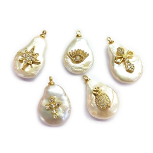 Natürliche einzelne weiße Süßwasser münze Perle Anhänger Charme vergoldet Tropfenform Barock perlen DIY Schmuck Befunde Anhänger Nec