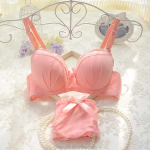 Pregunto mujer ropa interior Sexy chica traviesa naranja amarillo tamaño pequeño sujetador Panty