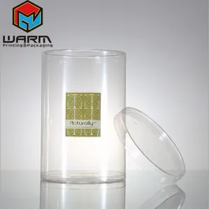 Clear PET/PVC Plastic Round Cylinder Boxes For Gift With Custom Logo Printing