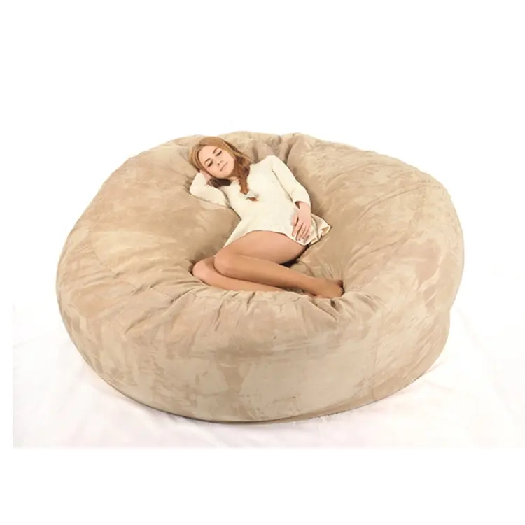 (no filling) 7ft green foam bean bag sofa bed, microsuede Large Giant unfilled Bean Bag cover big empty bean bag chairs