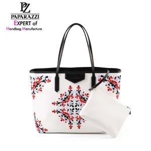 4125- PAPARAZZI Guangzhou Handbag Manufacturer digital embroidery mother bag tote shopping bag With Outside Wallet