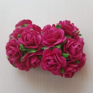 100 pçs artesanais de papel de rosa de amoreira, flor de rosa de 1.5 cm artesanal para scrapbook, laço de boneca de casamento, suprimentos para casa, cartão em 5 cores - Product Image 6