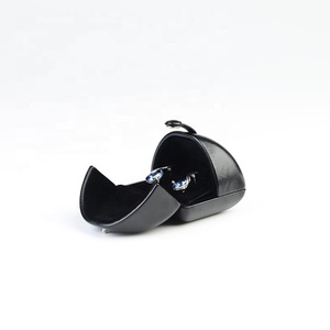 FANXI אישית לוגו שחור מבריק עור מפוצל קטיפה להכניס דלת כפולה תיבת טבעת שרשרת צמיד מתנה פלסטיק תכשיטי תיבת אריזה - Product Image 4