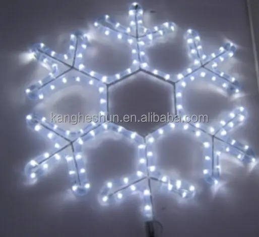 CE RoHS 110 V/220 V Disesuaikan Dekoratif Luar 3D Motif LED Natal Snowflake Cahaya