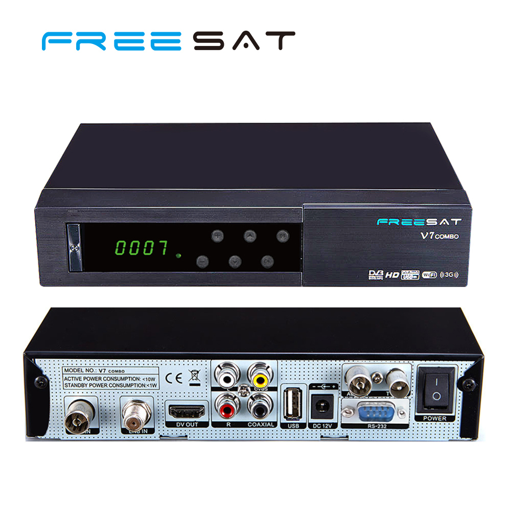 Mini Freesat V7 Combo DVB-S2 DVB-T2 De ALTA DEFINICIÓN de Clase Tigre TV Satelital Receptor Soporte YouTube Youporn