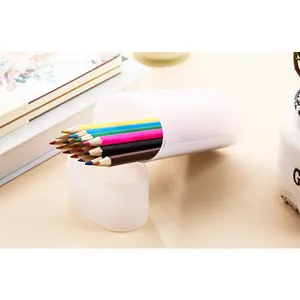 2022 desk plastic pencil holder customized pen holder pencil case for sale and promotion