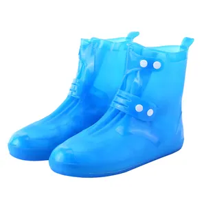 QIAN Environmental Waterproof Rain Boot Cover / Blue PVC Rain Shoe Cover QA-9187 (REACH Certification)