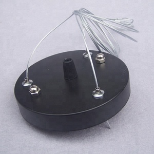 Black Ceiling Plate Lamp Base Pendant Lighting Chassis with 1.5meter Steel Wire <strong>Rope</strong> Bearing <strong>Light</strong> <strong>Fittings</strong> - Product Image 5