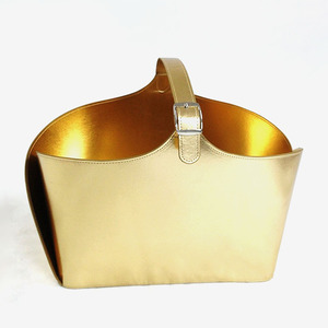 ตะกร้าหนังแบบพกพาดีไซน์เข็มขัดสีดำ - Product Image 3