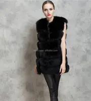 Vestido de mujer Venta caliente alto-Grado de invierno faux chaleco piel de zorro