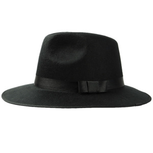 คุณภาพสูงฤดูหนาวสีดำ Fedora นักเลงหมวกคาวบอยผู้ชายหมวก - Product Image 2