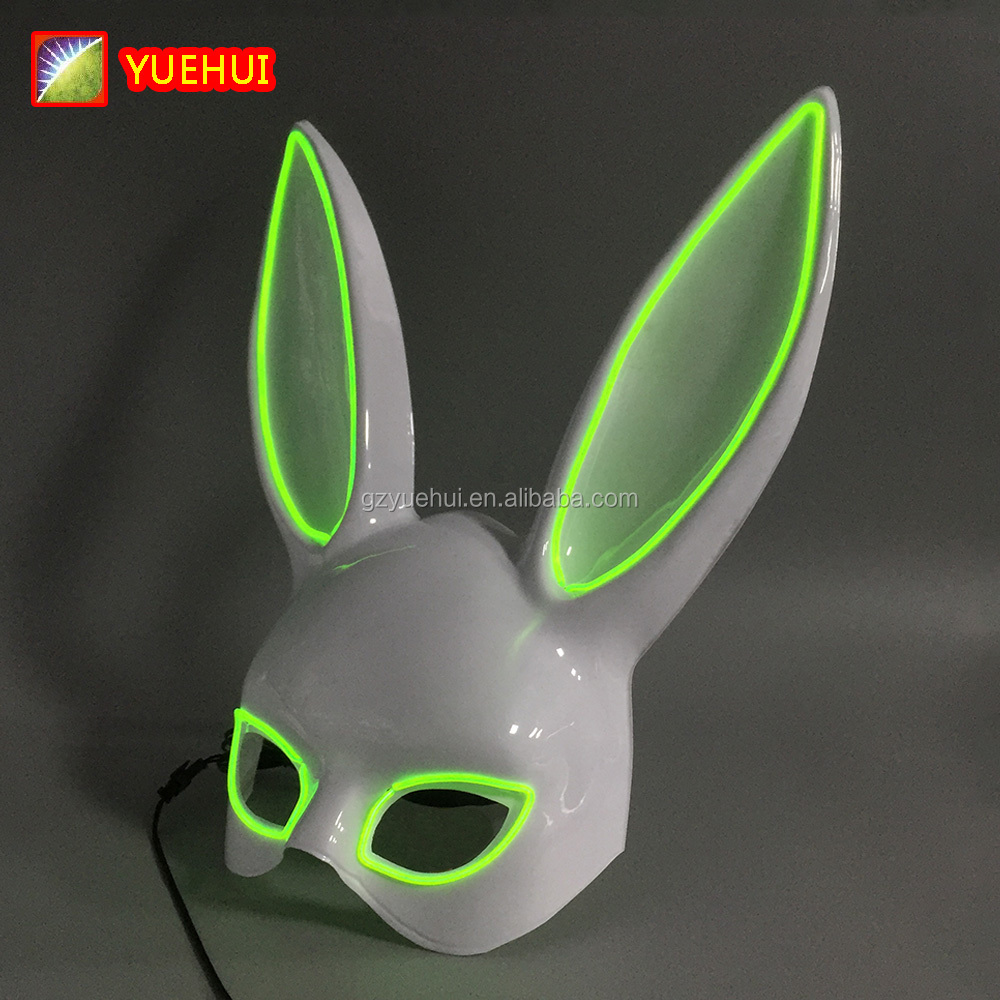 Máscara de Orejas de Conejo, Media Cara, Protección del Medio Ambiente, Máscara de Mascarada de PVC para Fiestas de Disfraces (Negro mate