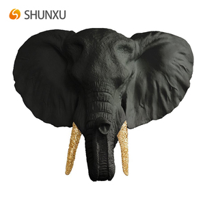 Buste de tête <span class=keywords><strong>d</strong></span>'éléphant en résine artificielle, <span class=keywords><strong>d</strong></span>écoration animale en résine, faux taxidermie, <span class=keywords><strong>d</strong></span>écoration taxidermique, art mural - Product Image 4