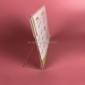 Présentoir en acrylique incliné, porte-affiche <span class=keywords><strong>de</strong></span> menu en forme <span class=keywords><strong>de</strong></span> L, porte-étiquette <span class=keywords><strong>de</strong></span> prix bon marché, porte-<span class=keywords><strong>plaque</strong></span> <span class=keywords><strong>de</strong></span> nom <span class=keywords><strong>de</strong></span> bureau en acrylique, vente en gros - Product Image 1