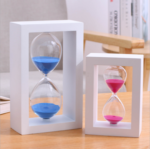 1-60minutes en gros blanc en bois <span class=keywords><strong>sablier</strong></span> coloré haute qualité cadeau <span class=keywords><strong>sablier</strong></span> promotionnel grand sable verre d'art pour la synchronisation - Product Image 2