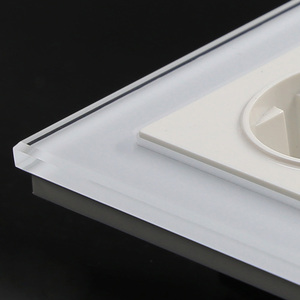 BIHU EU Tiêu Chuẩn Đức Ổ Cắm Tường, Trắng Crystal Toughened Glass Bảng Điều Chỉnh Ổ Cắm Điện, AC110-250V - Product Image 2