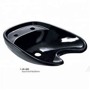 Lavabo de salon en céramique moderne blanc et noir JX-025 <span class=keywords><strong>avec</strong></span> unité Chabre pour salon de beauté et salle de bain - Product Image 2