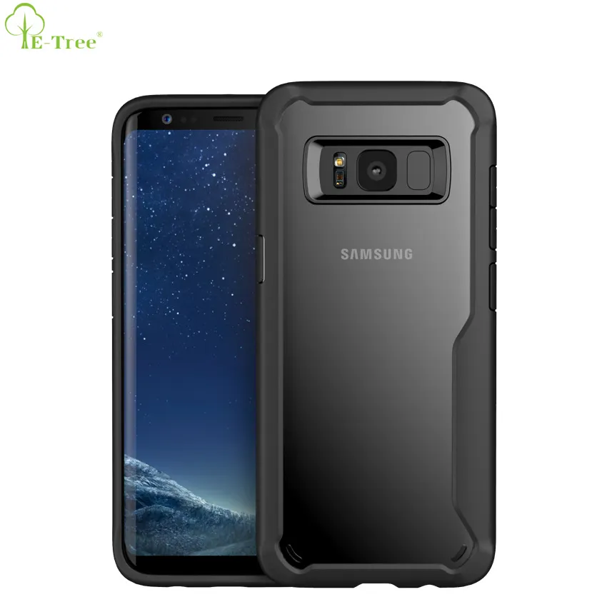 Transparante Robuuste Acryl Terug TPU Frame Mobiele Telefoon Shell Voor Samsung Galaxy S8 Case