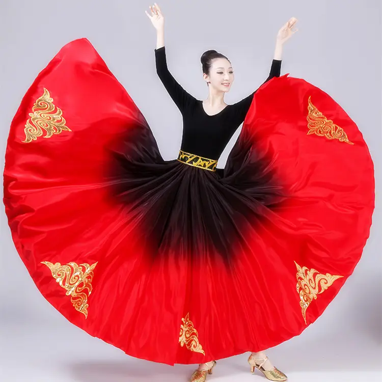 Summer Adult Women Spanish Bull Flamenco Gypsy Belly Dance Skirt Feast Clothing Performance Vintage Belly Dance Costume 
